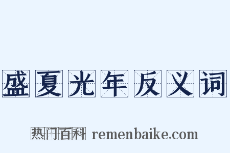 盛夏光年反义词是什么意思的图片